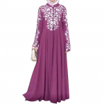 Moslemitest naiste pikkade varrukatega Abaya kleit, krae, lilleline Swing Kaftan Maxi kleidid 3XL hall