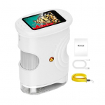 Laste digitaalne mikroskoop 1000X Mini kaasaskantav taskumikroskoobi kaamera 2-tollise IPS-ekraani ja sisseehitatud 8 LED-iga Hariduslik luupm&auml;nguasi 2mm valge