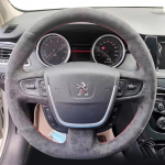 Hand-stitched suede non-slip wear-resisting car Steering Wheel Cover For Peugeot 508 2011-2008 SW 2012-2017 auto parts style 1