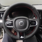 For Volvo V60 V40 XC90 S60 S90 XC40 S80 V90 Hand-stitched black non-slip Leather Car Steering Wheel Cover auto parts 1