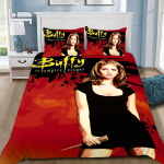 Tekikott-padjap&uuml;&uuml;r Voodipesukomplekt Buffy, vampiiride tapja T&auml;iskasvanu Poiss T&uuml;druk Magamistoa kaunistus Lastele Kingitus &Uuml;heinimesevoodi Suur EU Single(135*200cm)3pcs
