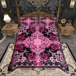 Homewish Boheemlaslik Damaskus Tekikate Komplekt 2 tk/3 tk Hippie Vintage Lilleline Voodipesu Boho Retro Lilleline Voodikomplekt EU Single(135*200cm)3pcs