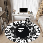 1 tk BAPE Camo Vaip, &Uuml;mmargune libisemiskindel vastupidav suure suurusega kontorivaip, Sobib kontorisse, Ilus kaunistus 100cm gray