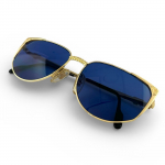 Great TIFFANY LUNETTES sunglasses 23k Gold Plated Blue gold mens Used