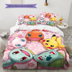 Pikachu mustriga voodipesu, Tekikomplekt Tekikate Padjap&uuml;&uuml;r Kodu S&uuml;nnip&auml;evakingitus (1 * tekikott + 2 * padjap&uuml;&uuml;ri, ilma s&uuml;damikuta) 135x200cm