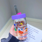 550ml Armas Kawaii Klaas Kaane ja K&otilde;rrega Mullitee Tass Klaasist Tassid Kohvitassile Mahlakann Piimale Mokale Vee Tass Joogitarbed 550ML
