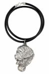 St. Bernard, Saint Bernard, Alpine Mastiff, Bernhardiner - Necklace with dog, silver-plated pendant for dog fan, unique jewelry by Art-Dog brand h&otilde;be