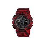 CASIO Meeste vedelkristall/analoog kahekordse n&auml;idikuga seeria Must k&auml;ekell GA-100CM-4A GA-100CM-4A Red Case