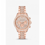 Michael Kors Suur Layton Pav&eacute; Roosa kullatooniga k&auml;ekell MK7285 roosa kuldne v&auml;rv