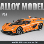 Diecast 1:24. skaala jesko sportauto mudel metallist valatud m&auml;nguasjad s&otilde;idukid heli valguse kollektsioon kodu kaunistus lapsed poisid Voiture oranž