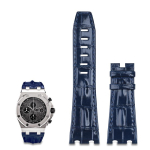 Esimene kiht veisenahast k&auml;ekella rihm 28 mm pandlaga AP rihma jaoks Audemars Pigueti rihma jaoks 42 mm Royal Oak Offshore rihma tarvikud 28mm&Silver Buckle gray