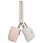 Lululemon Eestlukuga Eemaldatav V&auml;ike Kott Taaskasutatud Nailonist Randmekott Rahakott Tavaline Naiste Randmekott Kuldne Valge LW9EVCS-063517 Gold & White