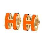 Hermes Pop H seeria Mini Pop H metallist k&otilde;rvar&otilde;ngad Naiste k&otilde;rvar&otilde;ngad Elav-oranž Kuld H608002F-02 Box+Shopping Bag