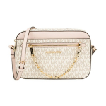 Michael Kors Mk Jet Set Monogramm Logo Kett Pvc Nahk Kaamera Crossbody Kott Suur Naiste crossbody kott Roosa Valge 35S1GTTC9B-PWD-BLSH-MLT Basic Set (Bag+Dust Bag)