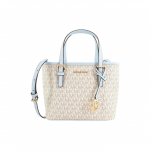 Michael Kors Klassikaline Monogramm T&otilde;mblukuga L&otilde;uendist ja Nahast &Otilde;lakott Naiste k&auml;ekotid Valge Sinine 35T9GTVT0B-VISTA-BLUE-MULTI Basic Set (Bag+Dust Bag)