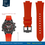TIMEX T2N721 T2N720 T2N739 jaoks veekindel silikoonist k&auml;ev&otilde;ru Roostevabast terasest pandla Meeste pehme kella rihm Tasuta t&ouml;&ouml;riistad Kruvipinnid 24-16mm red