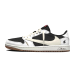 Travis Scott x Jordan Air Jordan 1 Kulumiskindlad Madalad Vintage Korvpallijalatsid Unisex Must Valge DZ4137-700(Team938-) 37.5