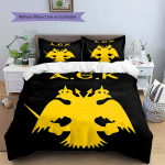 AEK Ateenas Jalgpalliklubi LogoMuster Voodipesu, Tekikomplekt Tekikate Padjap&uuml;&uuml;r Kodu S&uuml;nnip&auml;evakingitus (1 * tekikott + 2 * padjap&uuml;&uuml;ri, ilma s&uuml;damikuta) 135x200cm yellow