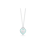 Tiffany & Co. S&uuml;damikuga Ripats 925 H&otilde;bedast Kaelakee Naiste kaelakee Sinine 63477966 F,Cyan