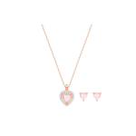 Swarovski One Roosa S&uuml;da Suurep&auml;rane K&otilde;rvar&otilde;ngaste ja Kaelakee Komplekt Naiste Ehted Roosa Kuld 5470897 Box+Shopping Bag (Random Color)