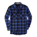 Meeste n&ouml;&ouml;biga s&auml;rk vabaaja flanellist ruuduline Slim Fit pikkade varrukatega, laia kaelusega kerged topid L black