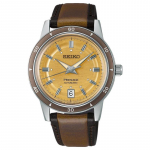 SEIKO Presage 50 meetrit veekindel Automaatne veisenahast rihm 46,2 mm meeste k&auml;ekell kollane sihver SARY269 kollane