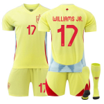 2024 Euroopa meistriv&otilde;istlused Hispaania s&auml;rk v&otilde;&otilde;rsil 7 Morata Nr. 17 Williams 19 Yamal jalgpallis&auml;rgi komplekt 16#
