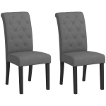 2 s&ouml;&ouml;gitoa tooli komplekt K&ouml;&ouml;gitoool Suurep&auml;rane mugavus Puidust jalad Linane 47 x 61 x 101 cm Tumehall 47 x 61 x 101 cm