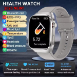 2026 UUS EKG Verer&otilde;hk Verehapnik S&uuml;damer&uuml;tm Temperatuur Vererasv Uriinhape Tervisediagnostika AMOLED 650mAh 5.3BT K&otilde;ne SmartWatch Silver