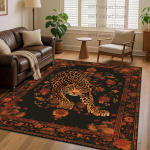 Vintage P&auml;rsia Leopard Elutoa Vaip Suur Ala Diivan Kohvilauad Libisemisvastased Dekoratiivvaibad Ameerika Kodu Garderoobimatid 80cm x 120cm brown