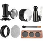 58mm Kohvitamperite komplekt Espresso t&ouml;&ouml;riistade komplekt Jaotuslehtri pintsel Portafilter Must gray