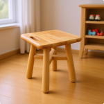 Ruudukujuline puidust taburet &uuml;marate nurkadega t&auml;ispuidust risttoestusega v&auml;ike iste koduks, 20CM with Handle brown