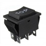 6 kontaktiga toiteaken hetkeline klahvl&uuml;liti AC 250V/10A 125V/15A must
