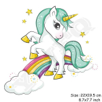 Vikerkaare romantiline &uuml;kssarviku kleebis t&uuml;drukutele, pestavad r&auml;tikud r&otilde;ivastel Soojus&uuml;lekande triikraud plaastritel