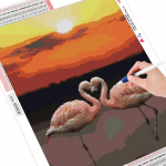 Uued 5D DIY Teemantmaalikivid roosad Flamingo love Teemanttikandid Teemant t&auml;isruut 20*30 cm