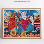 Ristpistes Mosaic Cat 5D DIY t&auml;is&uuml;mmargune teemantmaal Rhinestone teemanttikandid 20X30CM