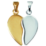 Les Tr&eacute;sors De Lily [D7379] - Pendentif Plaqu&eacute; Or 'Ames Soeurs' Bicolore - 18x18 mm kuld