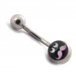 Les Tr&eacute;sors De Lily [J8940] - Body Piercing 'Moustache' rose Heleroosa