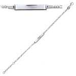 Les Tr&eacute;sors De Lily [M7965] - Gourmette Argent 'Bambino' figaro rhodi&eacute; - 15 cm 4 mm h&otilde;be