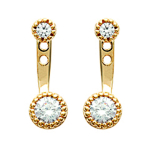 Les Tr&eacute;sors De Lily [M9948] - Lobes d'oreilles plaqu&eacute; or 'Sissi' blanc dor&eacute; - 15x5 mm kuld