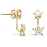 Les Tr&eacute;sors De Lily [P5032] - kullatud k&otilde;rvar&otilde;ngad  Stars  valge kullaga - 20x10 mm valge