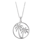 Les Tr&eacute;sors De Lily [Q3340] - Collier argent 'Palmiers' argent&eacute; rhodi&eacute; - 20x20 mm valge