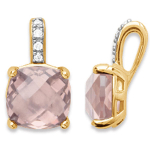Les Tr&eacute;sors De Lily [Q8169] - kullatud ripats 'Sissi' roosa kuld - 8x8 mm Heleroosa