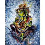 Teemanttikandid Ganesha India Buddha teemantmaal ristpistes 20X30CM