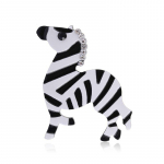 Blucome armsad akr&uuml;&uuml;list sebrakujulised prossid naistele kristall-atsetaatkiust erksad hobusemantlid krae kampsun loomad ehted rev&auml;&auml;r Pin valge