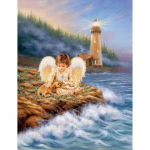 5D Teemantmaal Ristpistes Religioon Teemanttikandid Ingel T&uuml;druku Pilt Maastik 20X30CM