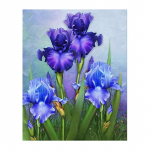 5D Teemantmaal Lillad Lilled Teemanttikandid Ristpistes Kodukaunistus K&auml;sitsi valmistatud kingitused Round 20x30cm