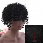 Bybrana l&uuml;hikeste juustega Afro krussis lokkis tukkidega parukad mustanahalistele naistele Aafrika s&uuml;nteetiline ombre liimivaba Cosplay 20cm