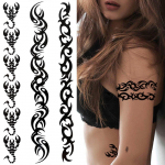 India mustade h&otilde;imude ajutised t&auml;toveeringud naistele t&uuml;drukutele Totem Scorpion Lizard t&auml;toveering viinapuu v&otilde;ltskleebis k&auml;epael t&auml;toveeringud pasta