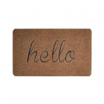 LCP mugav uksematt, niiskust imav pol&uuml;ester, kergesti puhastatav Hello mustriga p&otilde;randapadjavaip igap&auml;evaseks kasutamiseks S hall